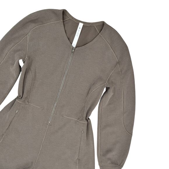 Lululemon Ribbed Softstreme Long-Sleeve Romper In Nomad - Picture 5 of 6